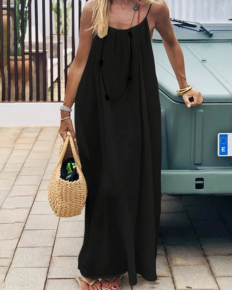 💃LAST DAY SALE 50% OFF!!✨Women's Solid Color Cami Lounge Dress💕